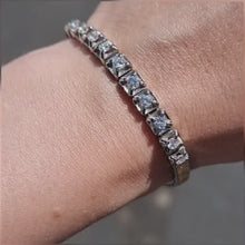 Load and play video in Gallery viewer, Vintage 18ct Yellow &amp; White Gold Diamond Bracelet, 1.10ct
