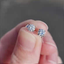 Load and play video in Gallery viewer, 18ct White Gold Brilliant Cut Diamond Stud Earrings, 0.53ct
