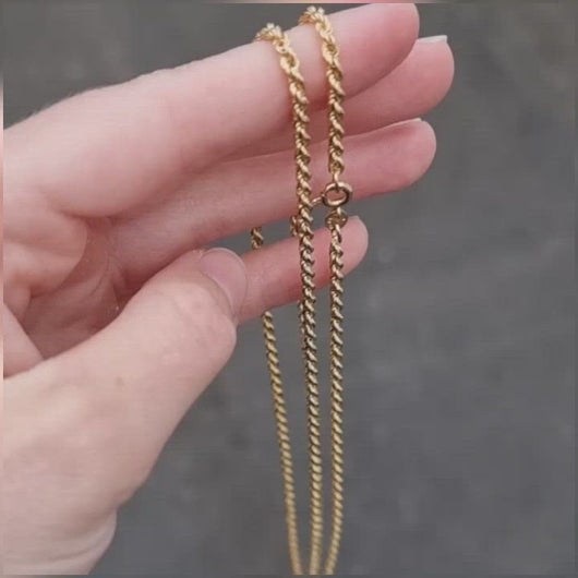 Vintage 9ct Gold Long 32" Rope Chain, 19.0 grams video