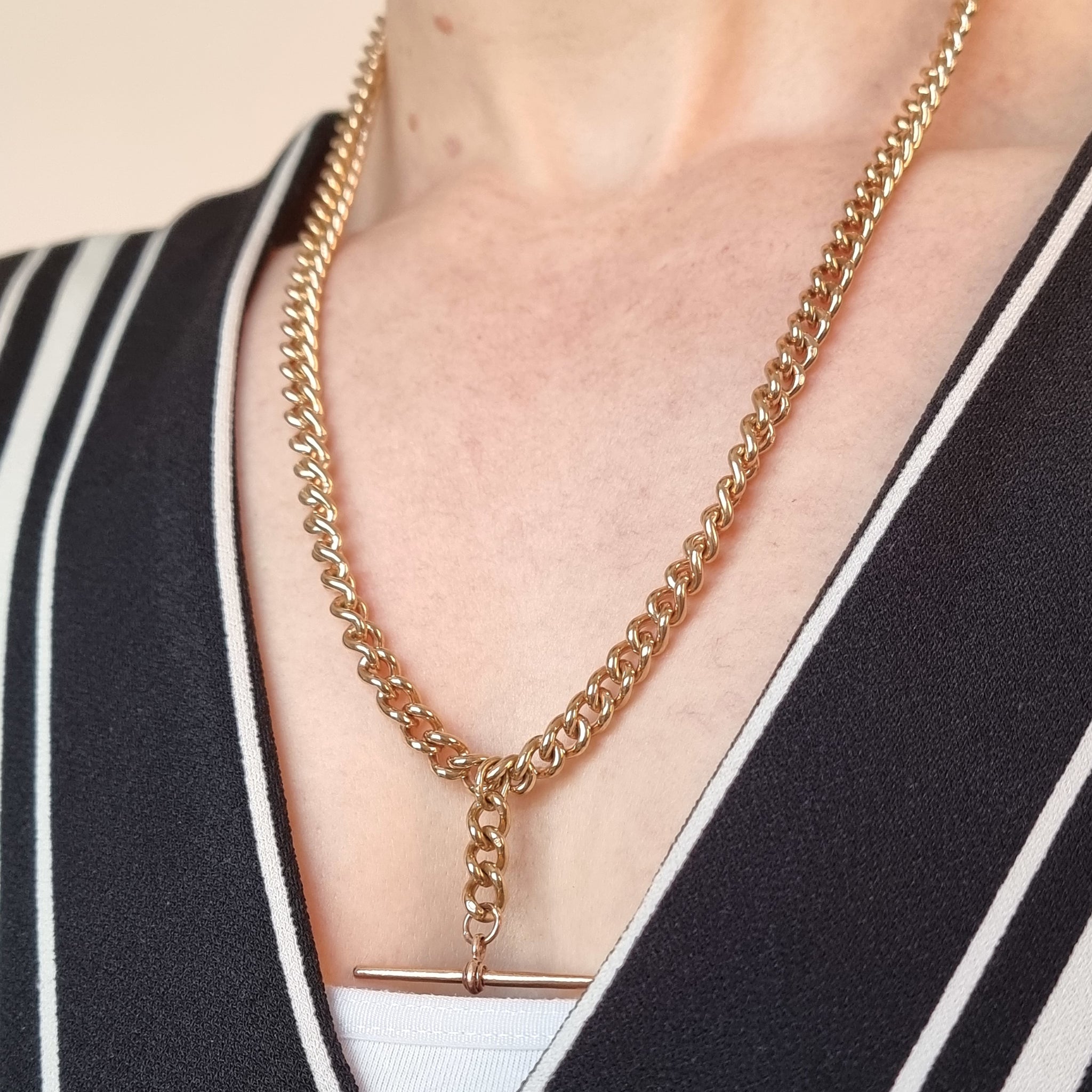 Rose gold discount albert chain necklace