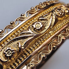 Load image into Gallery viewer, Antique 9ct Gold Embossed Bangle, Hallmarked Birmingham 1913 detail
