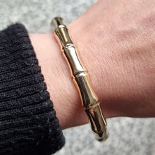 Load image into Gallery viewer, Vintage 9ct Gold Bamboo Bangle, Hallmarked London 1983 modelled
