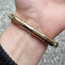 Load image into Gallery viewer, Vintage 9ct Gold Bamboo Bangle, Hallmarked London 1983 modelled
