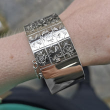 Load image into Gallery viewer, Victorian Silver Patchwork Design Bangle
