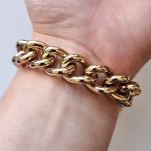 Load image into Gallery viewer, Vintage Solid 9ct Gold Curb Charm Bracelet, 88.5 grams modelled

