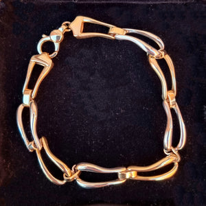Vintage 9ct Yellow & White Gold Bracelet, 20.2 grams in box