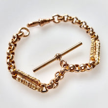 Load image into Gallery viewer, Antique 9ct Gold Fancy Albert Bracelet with T-Bar
