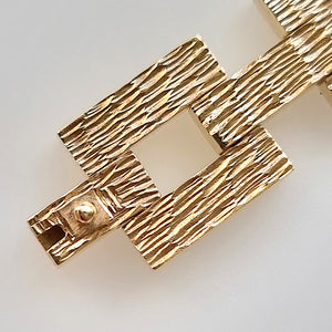 Vintage 9ct Gold Reversible Square Link Bracelet, 28.2 grams clasp