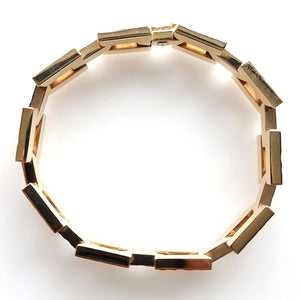 Vintage 9ct Gold Reversible Square Link Bracelet, 28.2 grams top-down