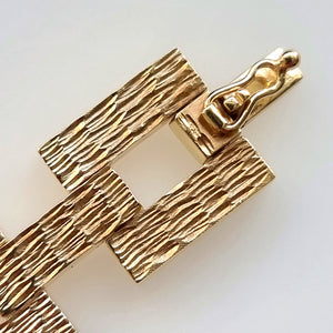 Vintage 9ct Gold Reversible Square Link Bracelet, 28.2 grams clasp