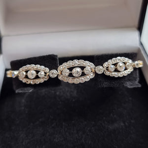 Antique 18ct Gold & Silver Old-Cut Diamond Bracelet, 2.00ct in box