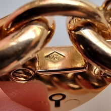 Load image into Gallery viewer, Antique 15ct Gold Curb Charm Bracelet with Heart Padlock stamp
