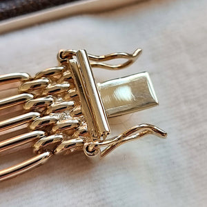 Vintage 9ct Gold Gate Bracelet, 42.7 grams clasp