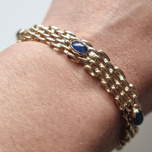 Load image into Gallery viewer, Vintage 9ct Gold Cabochon Sapphire Bracelet modelled
