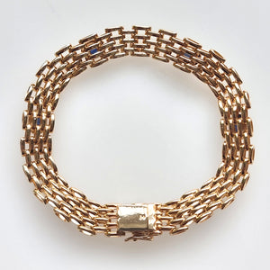 Vintage 9ct Gold Cabochon Sapphire Bracelet back