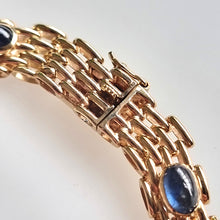 Load image into Gallery viewer, Vintage 9ct Gold Cabochon Sapphire Bracelet clasp
