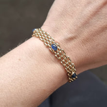 Load image into Gallery viewer, Vintage 9ct Gold Cabochon Sapphire Bracelet modelled

