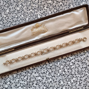 Vintage 9ct Gold Twisted Oval Link Bracelet, 18.8 grams in box