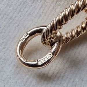 Vintage 9ct Gold Twisted Oval Link Bracelet, 18.8 grams hallmark