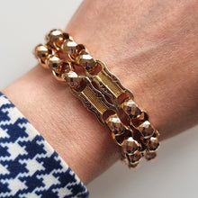 Load image into Gallery viewer, Antique 9ct Rose Gold Two Row Bracelet, 26.8 grams modelled
