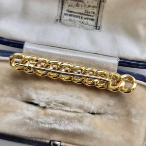 Antique 15ct Gold Multi-Gem Knot Bar Brooch back