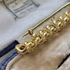 Antique 15ct Gold Multi-Gem Knot Bar Brooch clasp