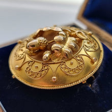 Load image into Gallery viewer, Victorian 15ct Gold Acorn Locket Back Brooch side
