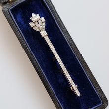 Load image into Gallery viewer, Art Deco 18ct White Gold Diamond Bar Brooch, 0.80ct in box
