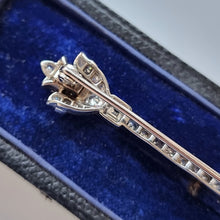 Load image into Gallery viewer, Art Deco 18ct White Gold Diamond Bar Brooch, 0.80ct back

