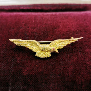 Antique 15ct Gold Eagle Bird Brooch