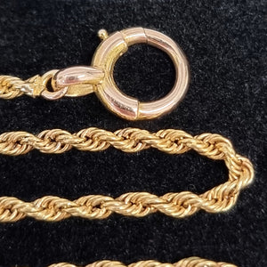 Antique 15ct Gold 16.5" Rope Chain Necklace clasp