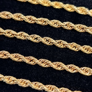 Antique 15ct Gold 16.5" Rope Chain Necklace close-up