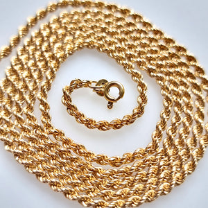 Vintage 9ct Gold Long 32" Rope Chain, 19.0 grams