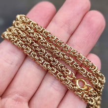 Load image into Gallery viewer, Vintage 9ct Gold Long 30&quot; Byzantine Chain, 37.8 grams in hand
