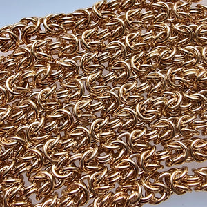 Vintage 9ct Gold Long 30" Byzantine Chain, 37.8 grams detail