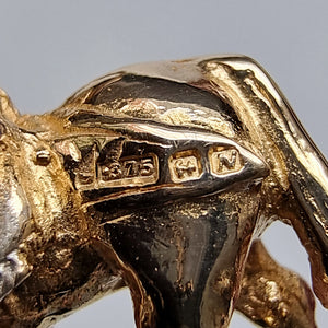 Vintage 9ct Gold Royal Drum Horse Charm hallmark