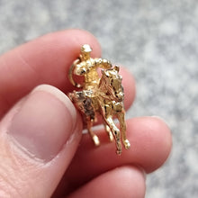 Load image into Gallery viewer, Vintage 9ct Gold Royal Drum Horse Charm in hand
