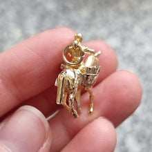 Load image into Gallery viewer, Vintage 9ct Gold Royal Drum Horse Charm in hand
