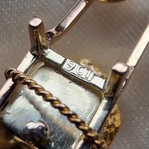 Antique Fine Gold Ore Wheelbarrow Charm stamp