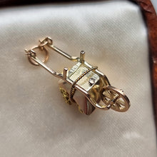 Load image into Gallery viewer, Antique Fine Gold Ore Wheelbarrow Charm underside
