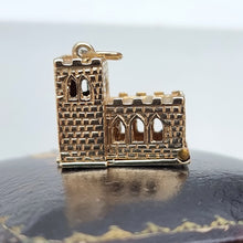 Load image into Gallery viewer, Vintage 9ct Gold Church Wedding Charm side view
