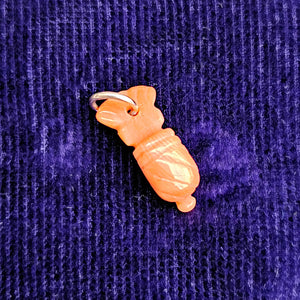 Antique 9ct Gold Coral Fish Tail Charm