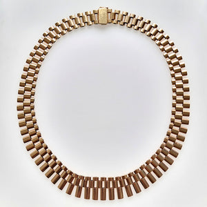 Vintage 9ct Gold Cleopatra Fringe Necklace, 35.0 grams
