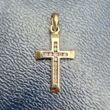 Load image into Gallery viewer, 9ct Gold Diamond Cross Pendant
