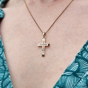 9ct Gold Diamond Cross Pendant