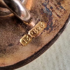 Art Deco 15ct Gold Engraved Oval Cufflinks hallmark