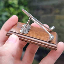 Load image into Gallery viewer, Edwardian Sterling Silver Golf Novelty Desk Tidy
