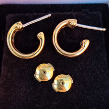 Load image into Gallery viewer, Georg Jensen 18ct Gold &quot;Fusion&quot; Hoop Earrings sides with backs
