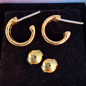 Georg Jensen 18ct Gold "Fusion" Hoop Earrings sides with backs