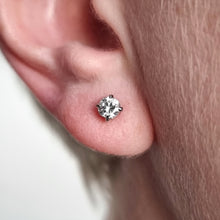 Load image into Gallery viewer, 18ct White Gold Brilliant Cut Diamond Stud Earrings, 0.53ct modelled

